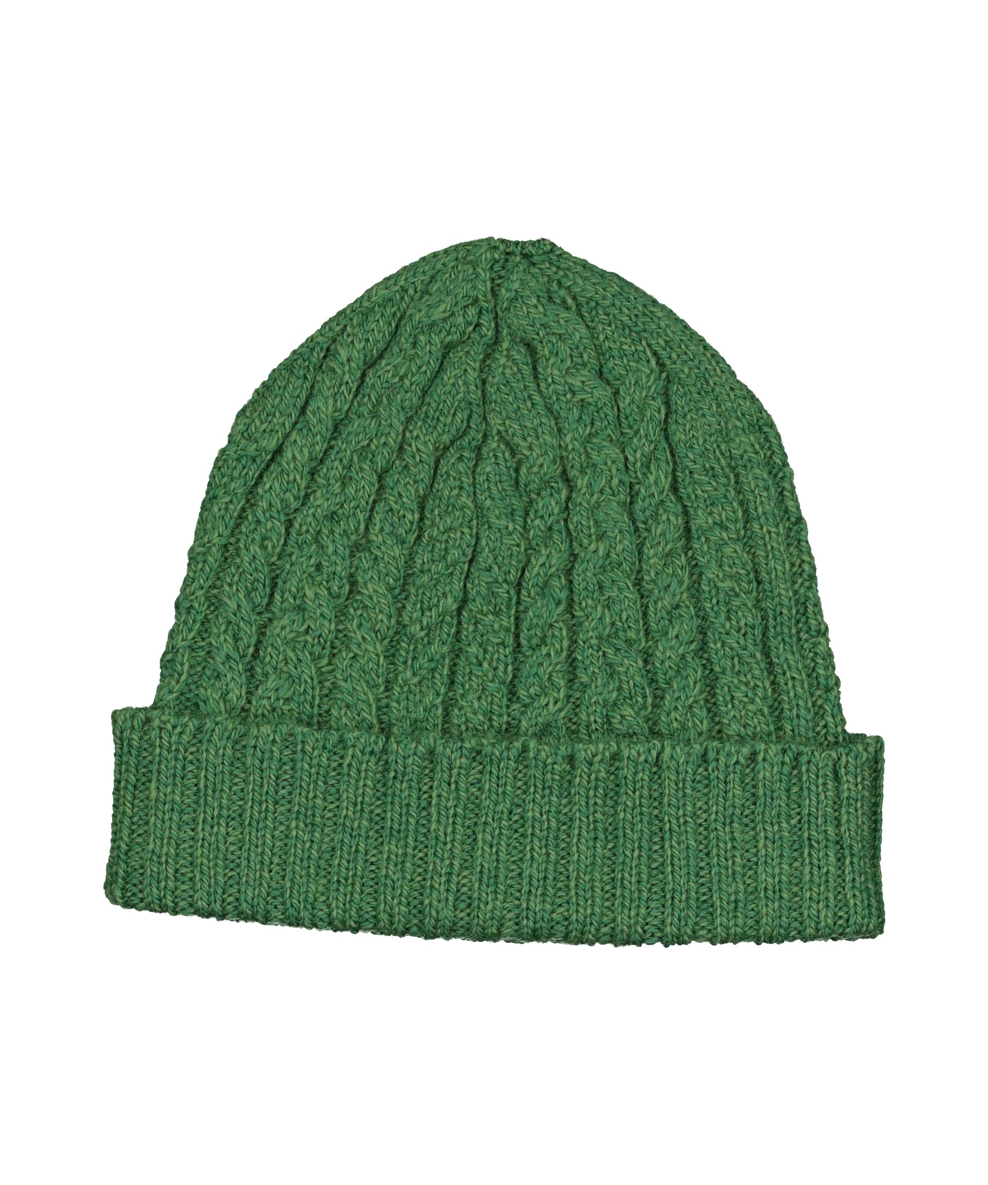 M25 557 Derg Beanie Green Cable knit light-weight 100% Virgin Wool €29.95